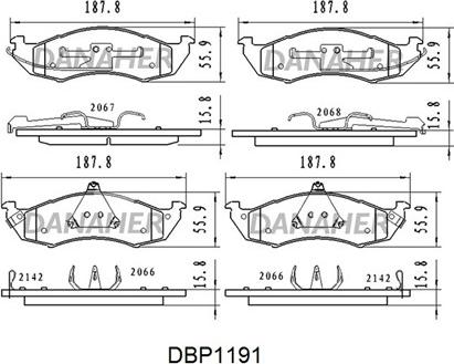 Danaher DBP1191 - Гальмівні колодки, дискові гальма avtolavka.club