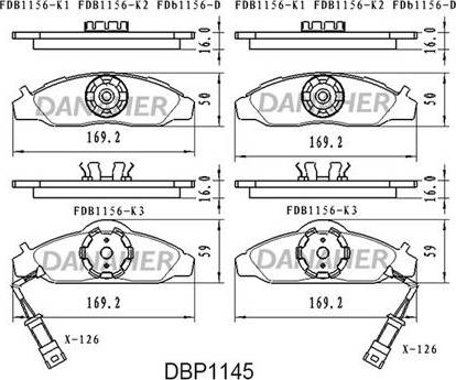 Danaher DBP1145 - Гальмівні колодки, дискові гальма avtolavka.club