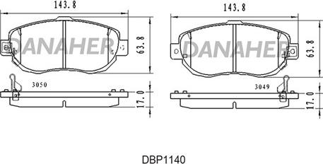 Danaher DBP1140 - Гальмівні колодки, дискові гальма avtolavka.club