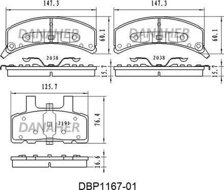 Danaher DBP1167-01 - Гальмівні колодки, дискові гальма avtolavka.club