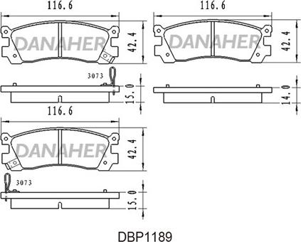 Danaher DBP1189 - Гальмівні колодки, дискові гальма avtolavka.club