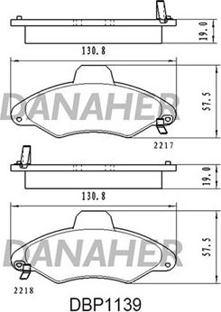 Danaher DBP1139 - Гальмівні колодки, дискові гальма avtolavka.club