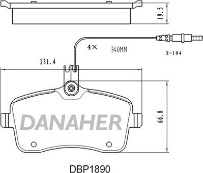 Danaher DBP1890 - Гальмівні колодки, дискові гальма avtolavka.club