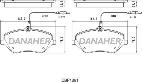 Danaher DBP1891 - Гальмівні колодки, дискові гальма avtolavka.club