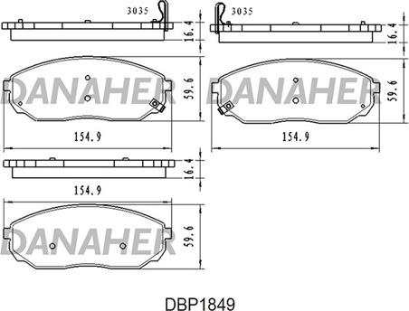 Danaher DBP1849 - Гальмівні колодки, дискові гальма avtolavka.club