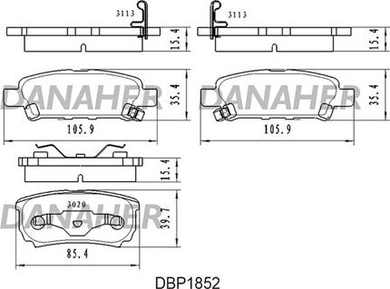 Danaher DBP1852 - Гальмівні колодки, дискові гальма avtolavka.club