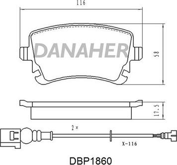 Danaher DBP1860 - Гальмівні колодки, дискові гальма avtolavka.club