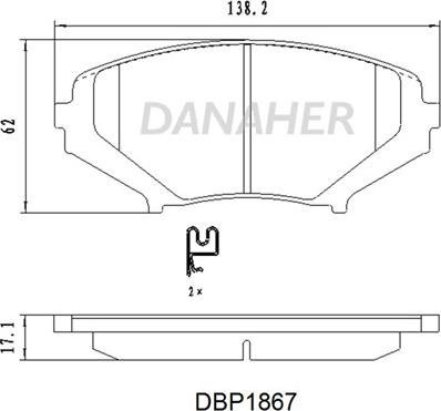 Danaher DBP1867 - Гальмівні колодки, дискові гальма avtolavka.club