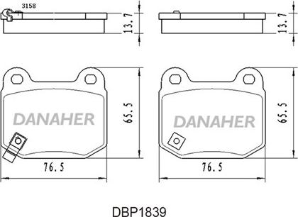 Danaher DBP1839 - Гальмівні колодки, дискові гальма avtolavka.club