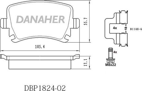 Danaher DBP1824-02 - Гальмівні колодки, дискові гальма avtolavka.club