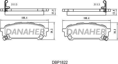 Danaher DBP1822 - Гальмівні колодки, дискові гальма avtolavka.club