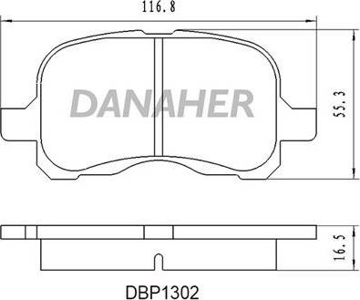 Danaher DBP1302 - Гальмівні колодки, дискові гальма avtolavka.club