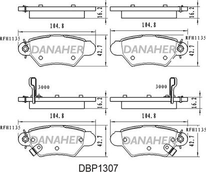 Danaher DBP1307 - Гальмівні колодки, дискові гальма avtolavka.club