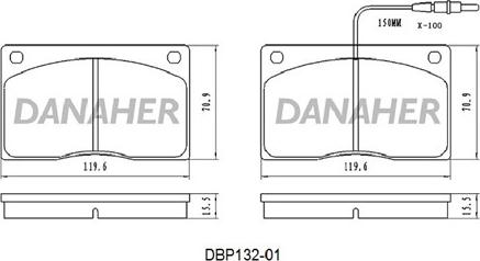 Danaher DBP132-01 - Гальмівні колодки, дискові гальма avtolavka.club