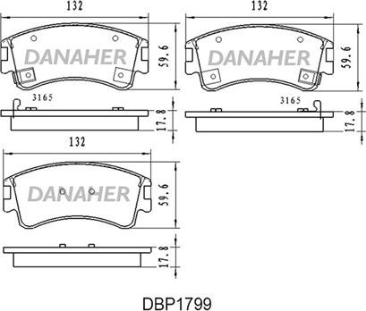 Danaher DBP1799 - Гальмівні колодки, дискові гальма avtolavka.club
