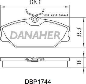 Danaher DBP1744 - Гальмівні колодки, дискові гальма avtolavka.club