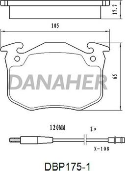 Danaher DBP175/1 - Гальмівні колодки, дискові гальма avtolavka.club