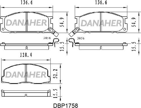 Danaher DBP1758 - Гальмівні колодки, дискові гальма avtolavka.club