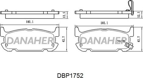 Danaher DBP1752 - Гальмівні колодки, дискові гальма avtolavka.club