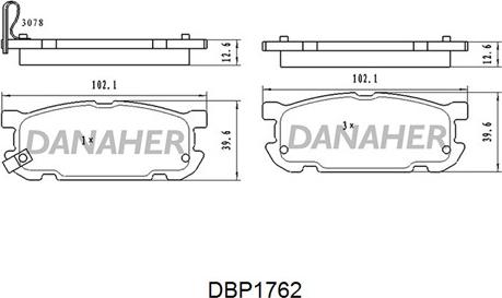 Danaher DBP1762 - Гальмівні колодки, дискові гальма avtolavka.club