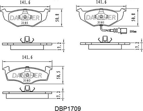 Danaher DBP1709 - Гальмівні колодки, дискові гальма avtolavka.club