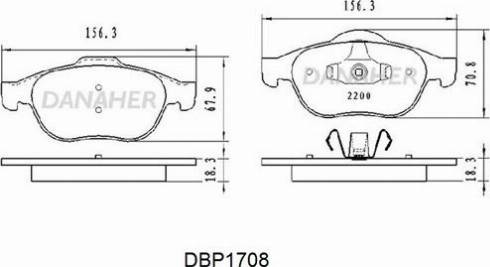 Danaher DBP1708 - Гальмівні колодки, дискові гальма avtolavka.club