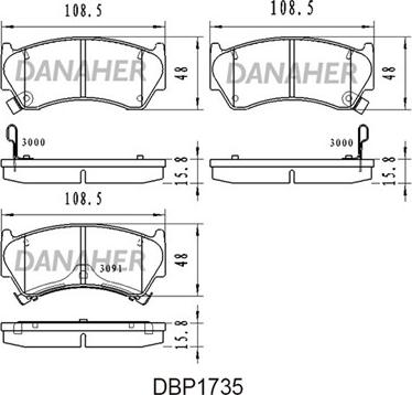 Danaher DBP1735 - Гальмівні колодки, дискові гальма avtolavka.club