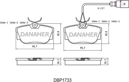 Danaher DBP1733 - Гальмівні колодки, дискові гальма avtolavka.club