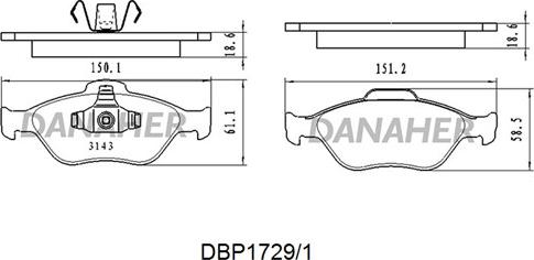 Danaher DBP1729/1 - Гальмівні колодки, дискові гальма avtolavka.club