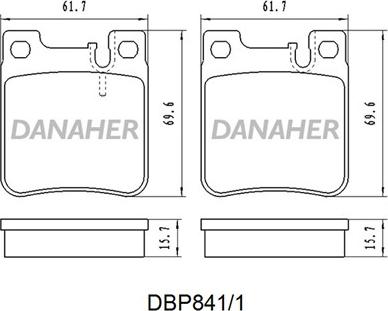 Danaher DBP841/1 - Гальмівні колодки, дискові гальма avtolavka.club