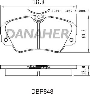 Danaher DBP848 - Гальмівні колодки, дискові гальма avtolavka.club