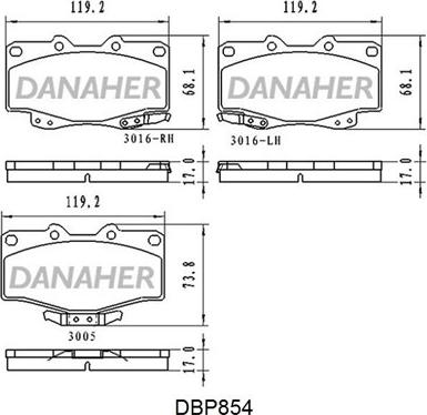 Danaher DBP854 - Гальмівні колодки, дискові гальма avtolavka.club