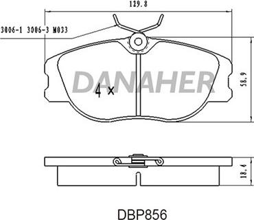 Danaher DBP856 - Гальмівні колодки, дискові гальма avtolavka.club