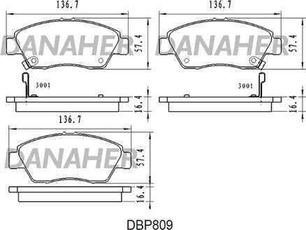 Danaher DBP809 - Гальмівні колодки, дискові гальма avtolavka.club