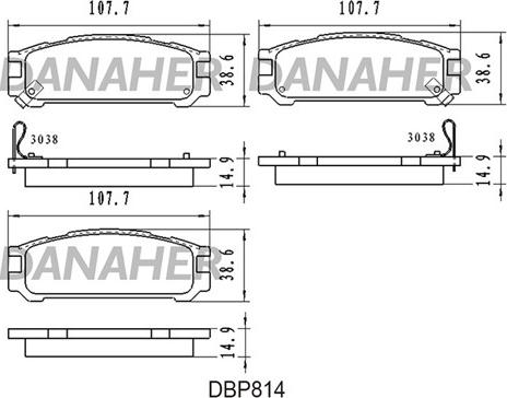 Danaher DBP814 - Гальмівні колодки, дискові гальма avtolavka.club