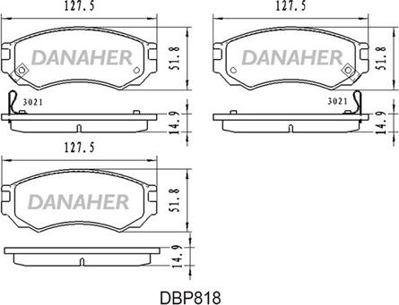 Danaher DBP818 - Гальмівні колодки, дискові гальма avtolavka.club