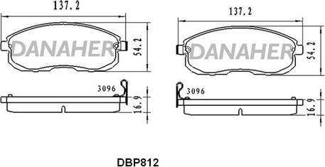 Danaher DBP812 - Гальмівні колодки, дискові гальма avtolavka.club