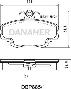 Danaher DBP885/1 - Гальмівні колодки, дискові гальма avtolavka.club