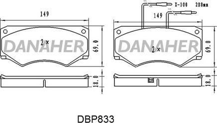 Danaher DBP833 - Гальмівні колодки, дискові гальма avtolavka.club