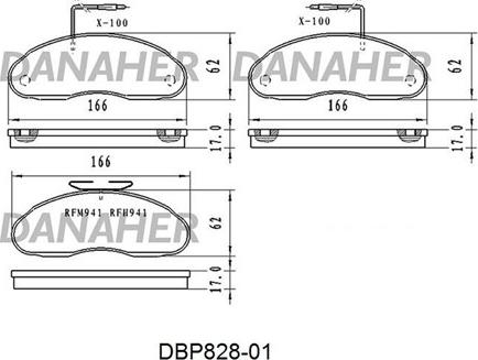 Danaher DBP828-01 - Гальмівні колодки, дискові гальма avtolavka.club