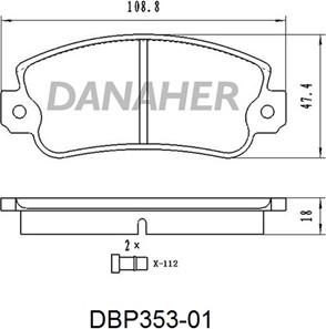 Danaher DBP353-01 - Гальмівні колодки, дискові гальма avtolavka.club