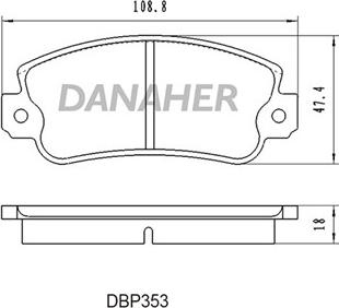 Danaher DBP353 - Гальмівні колодки, дискові гальма avtolavka.club