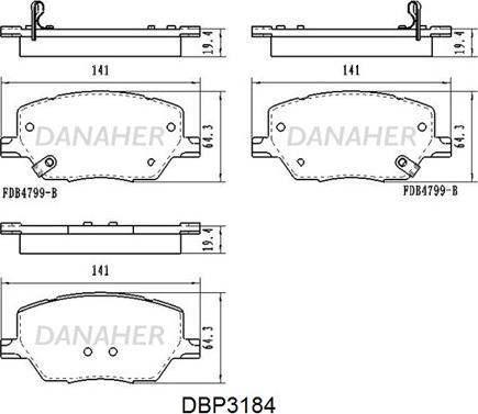 Danaher DBP3184 - Гальмівні колодки, дискові гальма avtolavka.club