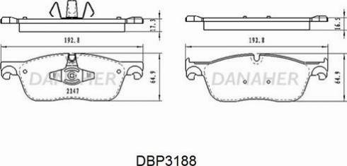 Danaher DBP3188 - Гальмівні колодки, дискові гальма avtolavka.club