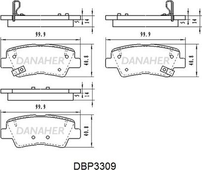 Danaher DBP3309 - Гальмівні колодки, дискові гальма avtolavka.club