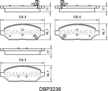 Danaher DBP3236 - Гальмівні колодки, дискові гальма avtolavka.club