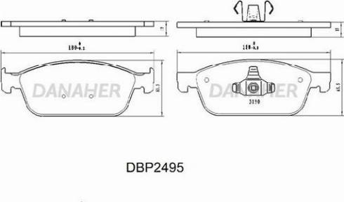 Danaher DBP2495 - Гальмівні колодки, дискові гальма avtolavka.club