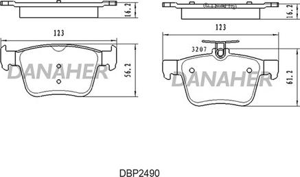 Danaher DBP2490 - Гальмівні колодки, дискові гальма avtolavka.club