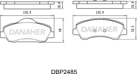 Danaher DBP2485 - Гальмівні колодки, дискові гальма avtolavka.club