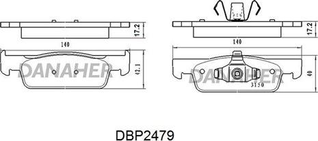 Danaher DBP2479 - Гальмівні колодки, дискові гальма avtolavka.club